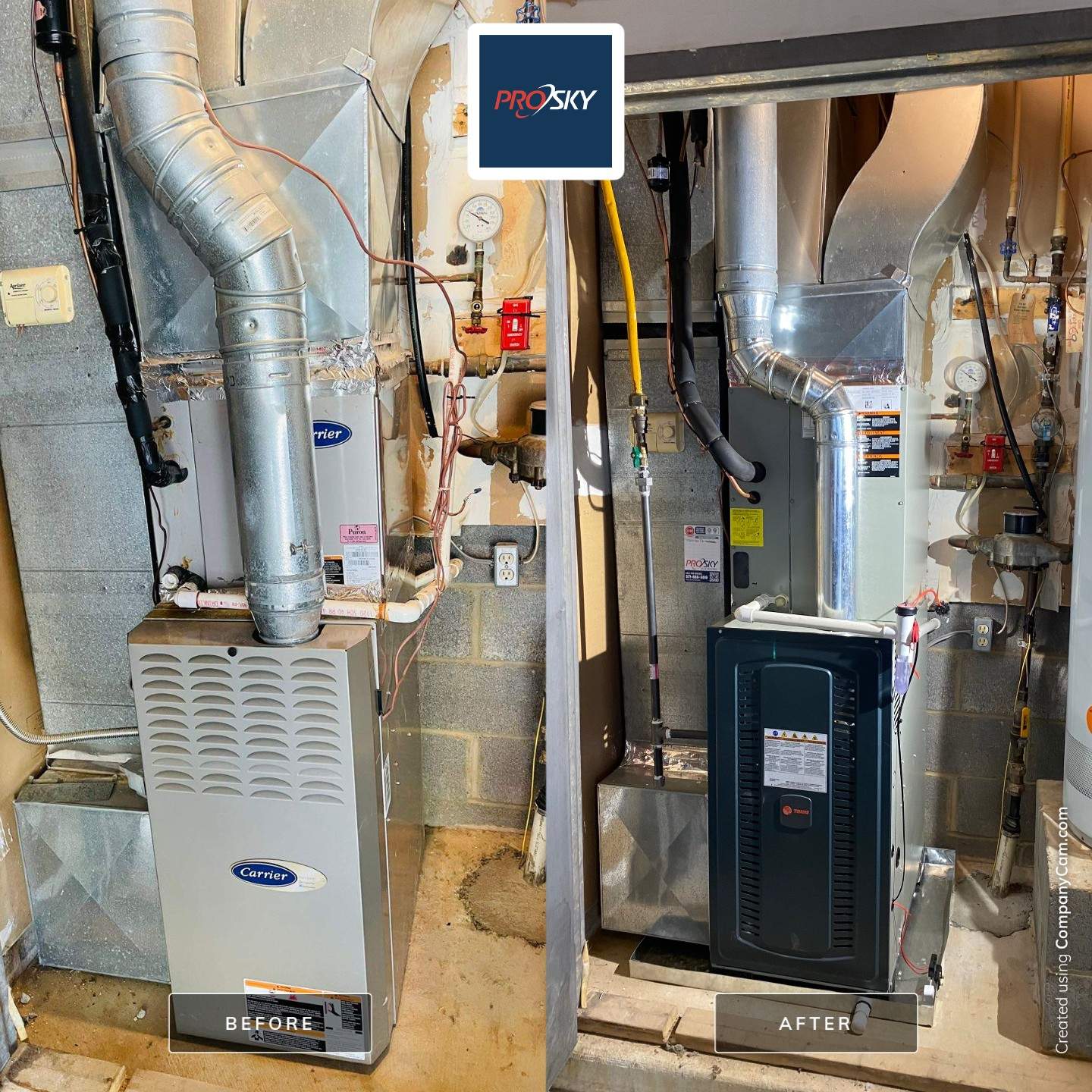 Trane 14 SEER2 AC and 80,000 BTU Gas Furnace Installation